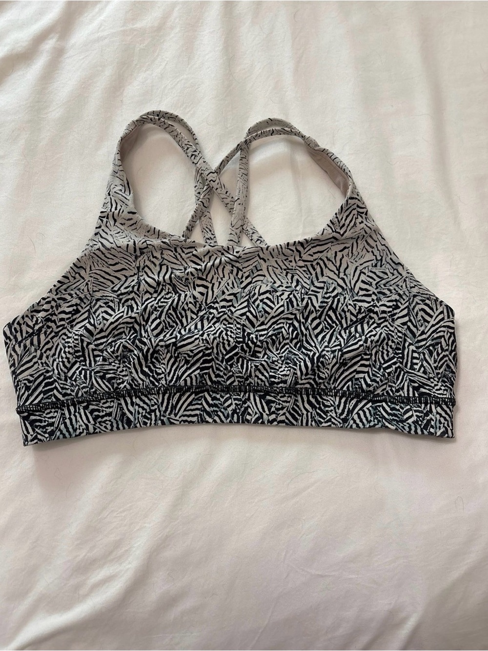 lululemon athletica Zebra-Pattern Strappy Sports Bra - Black & White